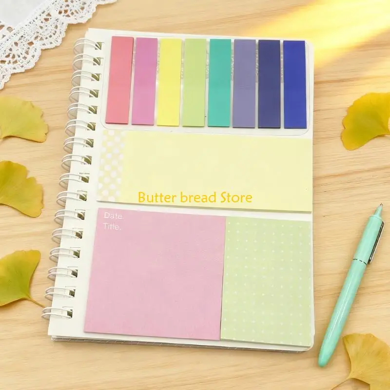 W89C Portable Refillable Notepad with Colorful Adhesive Label Sticker for Writing