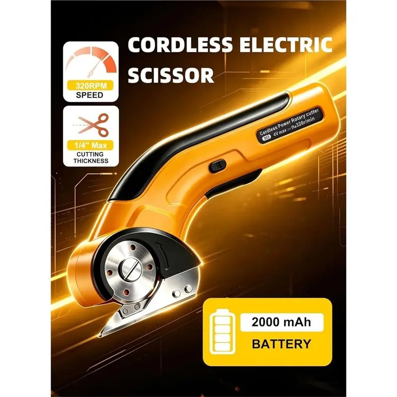ABLN-Cordless Electric Scissors,Rechargeable Cardboard Cutter, 4V Electric Box Cutter For Cardboard Box, Plastic, Leather