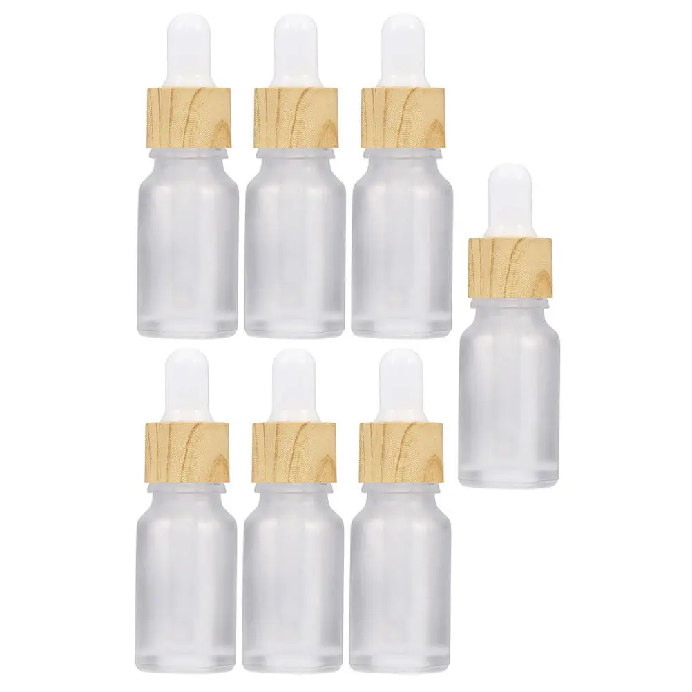 7Pcs Frosted Glass Essential Oil Bottles 30Ml Refillable Dropper Bottles Travel Subpackaging Portable Leak-Proof