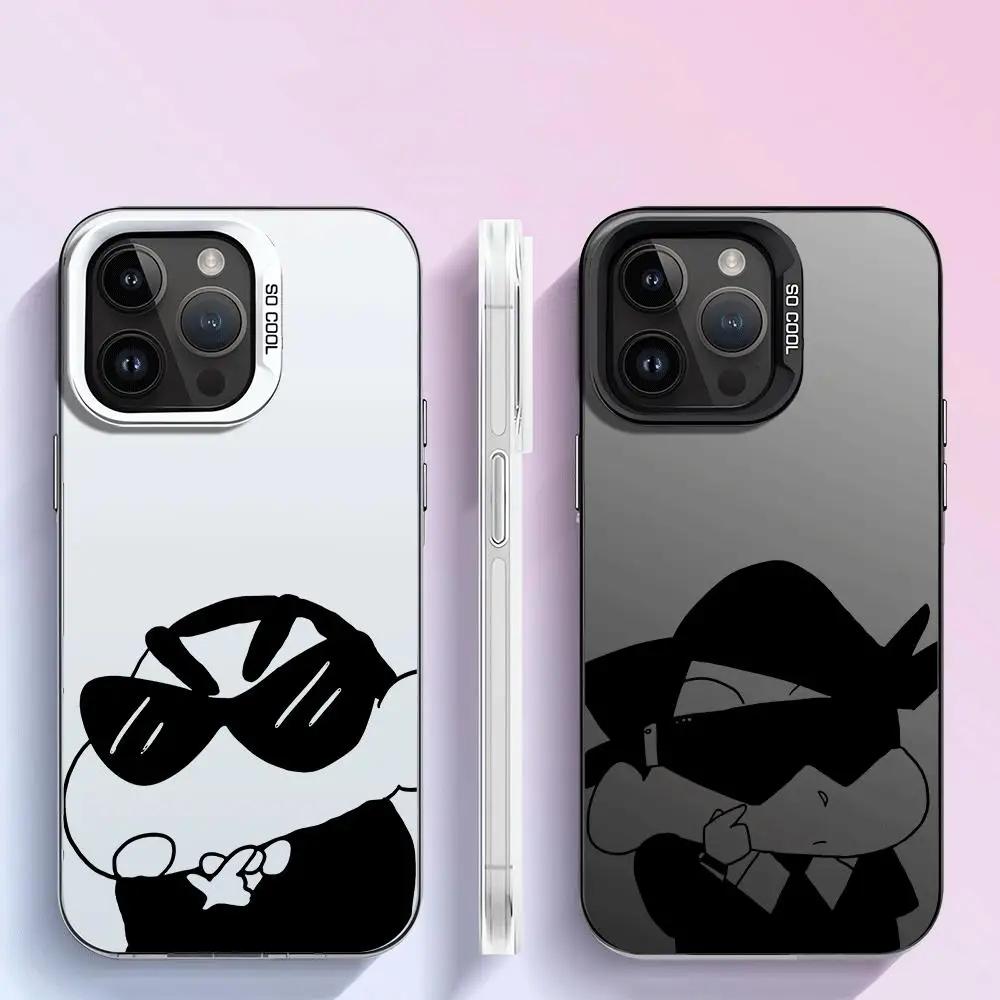 Case for iPhone XR 13 X 14 Plus 15 Pro Max XS Max 11 12 Pro 11 Pro 14 Pro 13 Soft Cover Luxury Cell Crayon Shin-chan Art