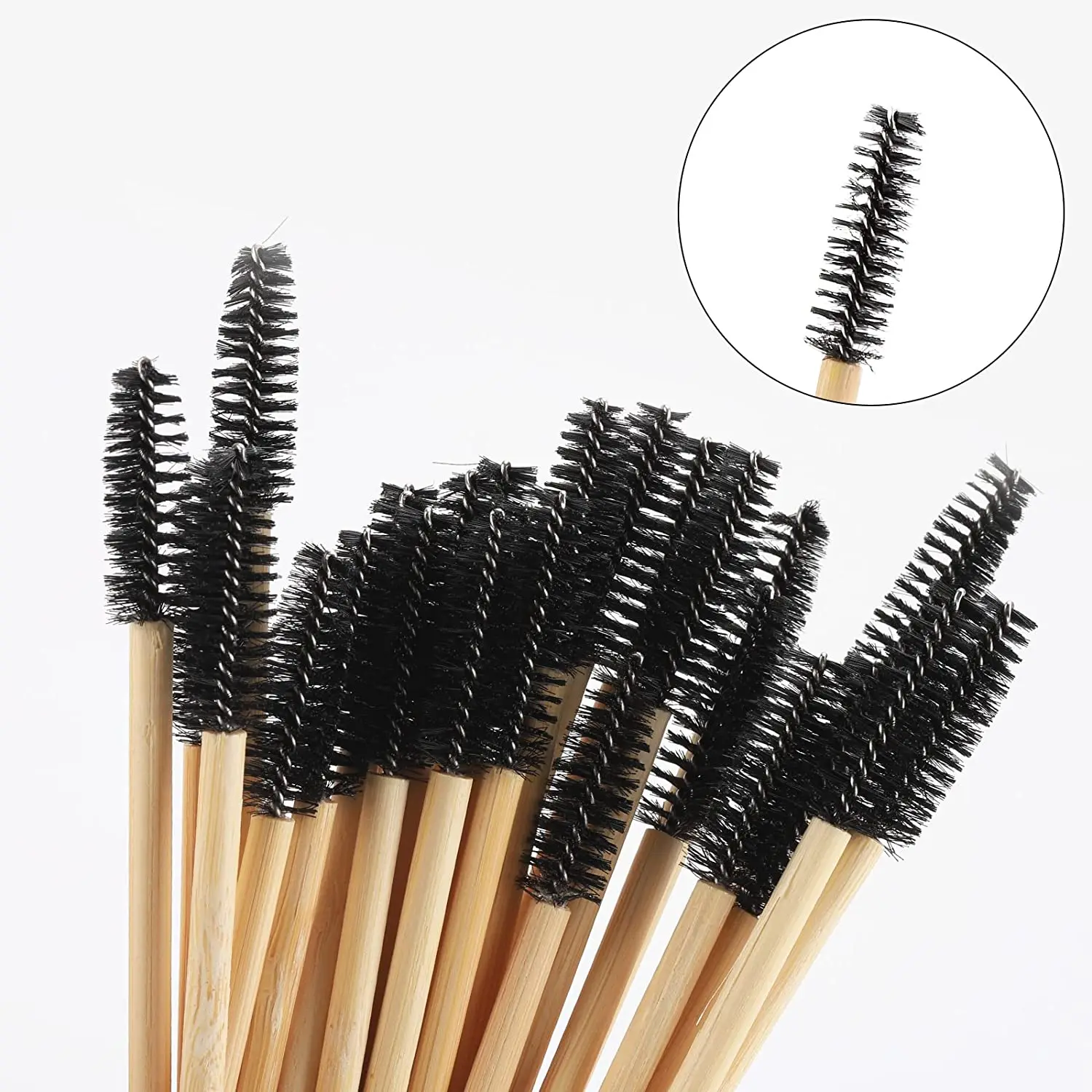 200pcs Disposable Bamboo Makeup Mascara Wand Eyelash Brush Tools