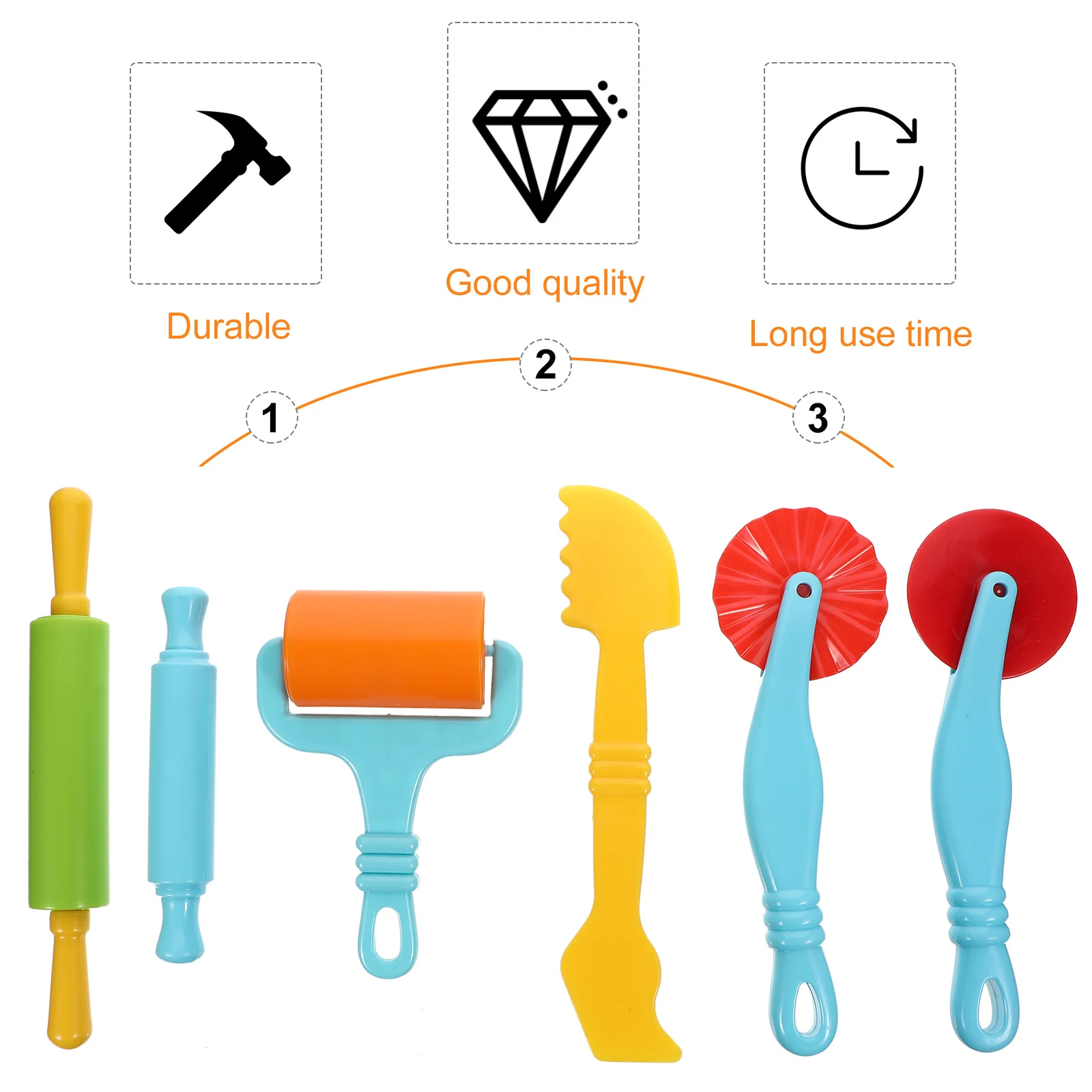 1 set 1 Set Kit For Kids Diy Modeling Playset Children’S Handmade Safe Fun – Clay Tool Kit, Dough Tools Kit, Clay Dough Tools
