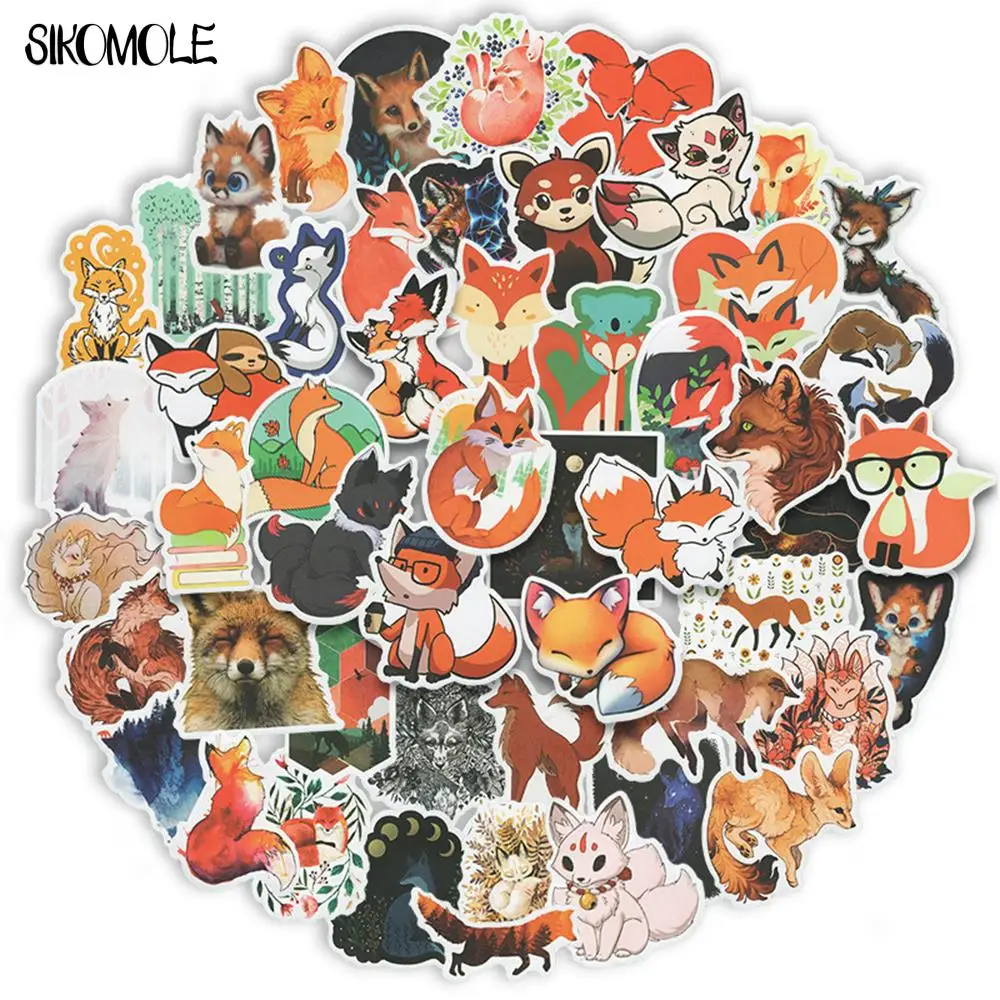 10/30/50PCS Cartoon Fox Sticker Animal For Suitcase Notebook Skateboard Fridge Laptop Classic Toy Decals Graffiti Sticker F5