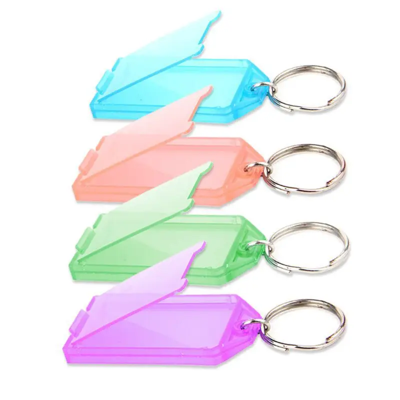 Y1UB 20 Pieces for Creative Plastic for Key Tags Transparent Label Window for Key Tags Identifier Assorted Colors Travel L