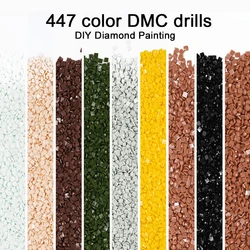DMC 447 Colors Full Round/Square Drill Tool Rhinestone Diamond Painting Sale Full Stone Crystal Accessory Wholesale Cross Stitch