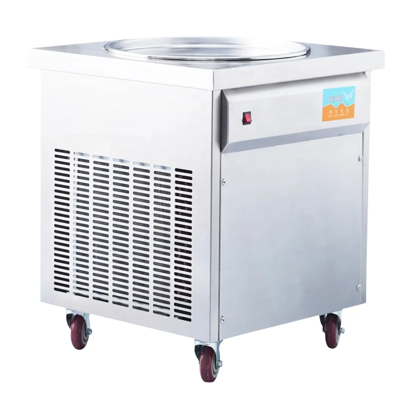 Commercial One Plate Good Quality Rolled Fried Soft Ice Cream Machine With Standard Parts Electric Fried Ice Cream Machine