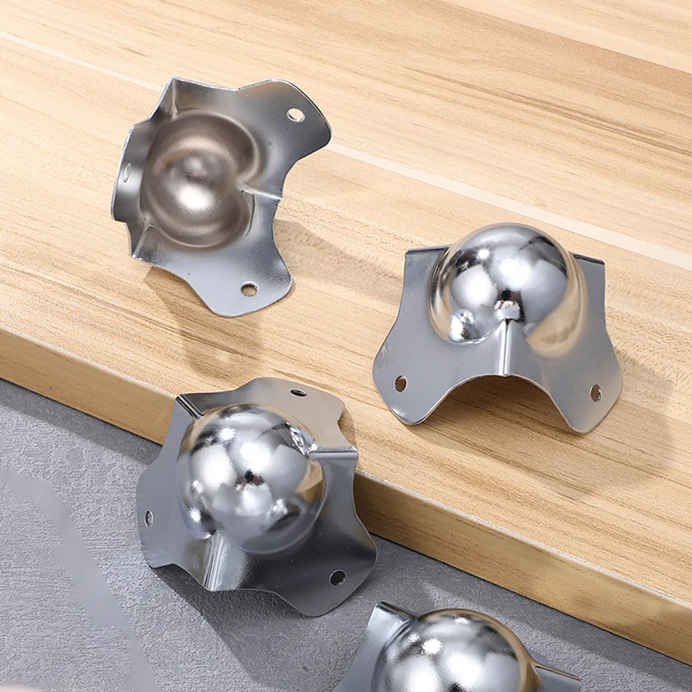 4 Buah Pelindung Sudut Logam Berbentuk Bola Tahan Benturan Tugas Berat untuk Tepi Casing Kabinet Pengaman Furnitur dan Tepi Meja
