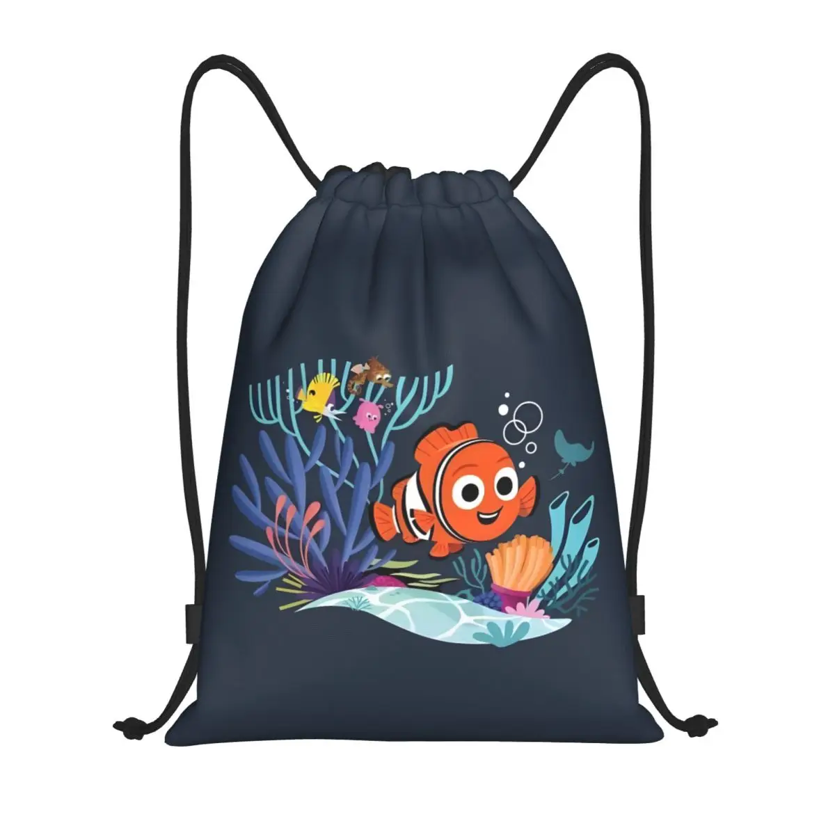 

Custom Finding Nemo Drawstring Backpack Women Men Sport Gym Sackpack Portable Clownfish Training Bag Sack
