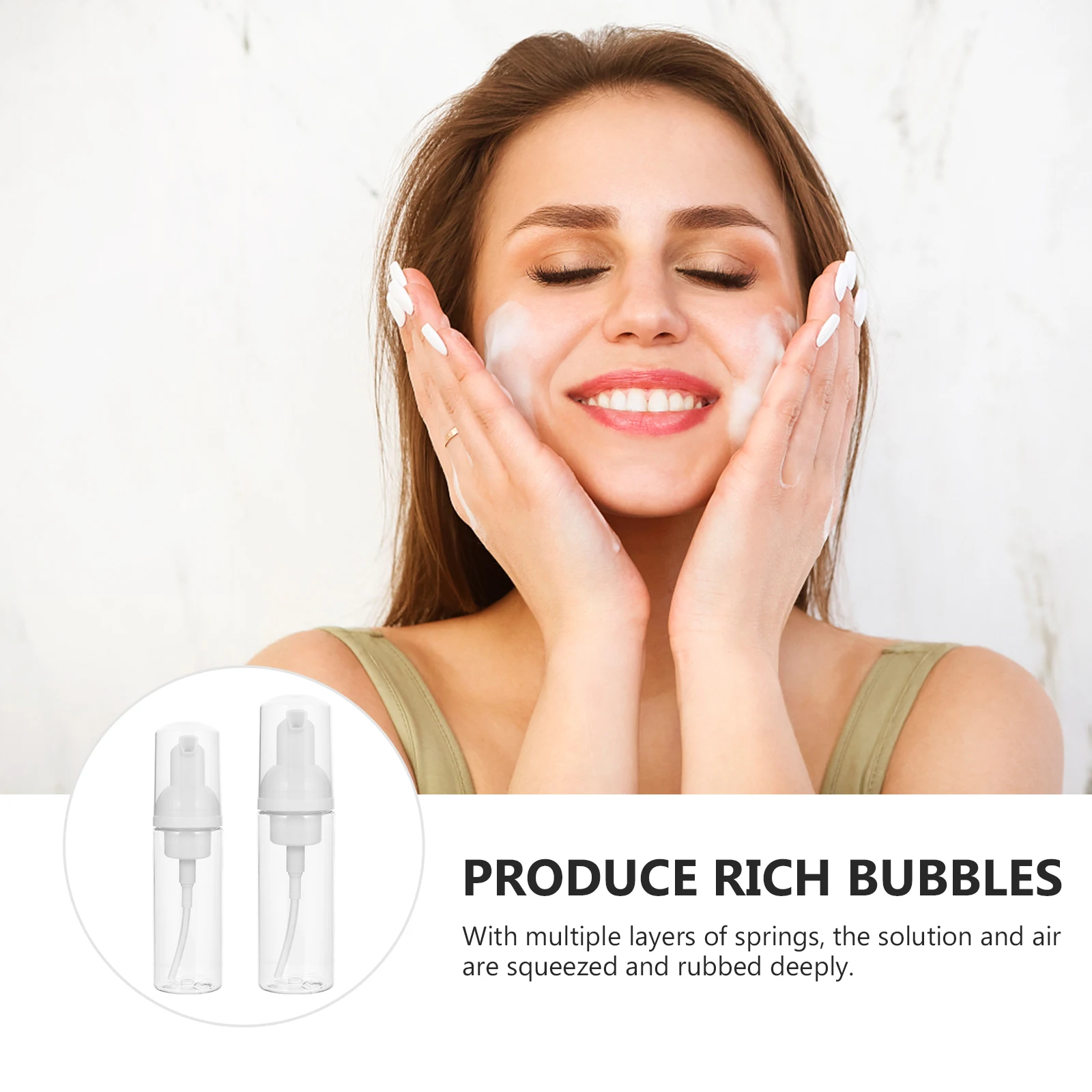 

4 Pcs Foam Bottle Mousse Bubbler Plastic Rich Foams Tight Switch Leak Proof Facial Cleanser Shampoo H Dishwashing Travel Size
