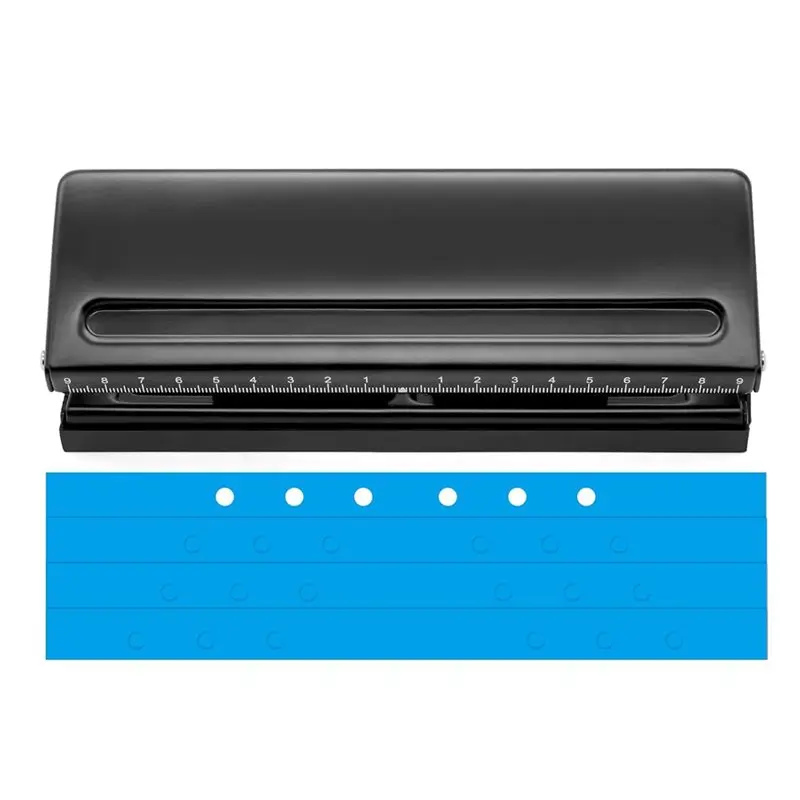 Ingenieuze metalen 6-gaats perforator, verstelbare 6-ring voor dagelijkse planner, persoonlijke agenda en bindmiddel navulpagina's