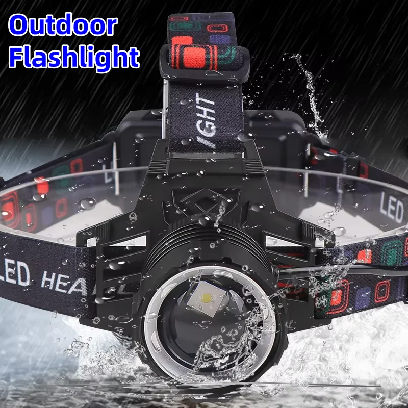 

Outdoor Flashlight For Night Fishing And Mountain Climbing Headlamp With Variable Focus Range Rechargeable Long-range Headlamp