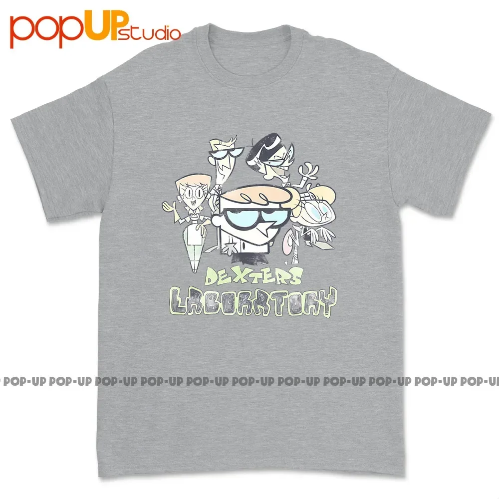 تي شيرت Dexters Laboratory Cast للرجال كارتون ميرش فضي