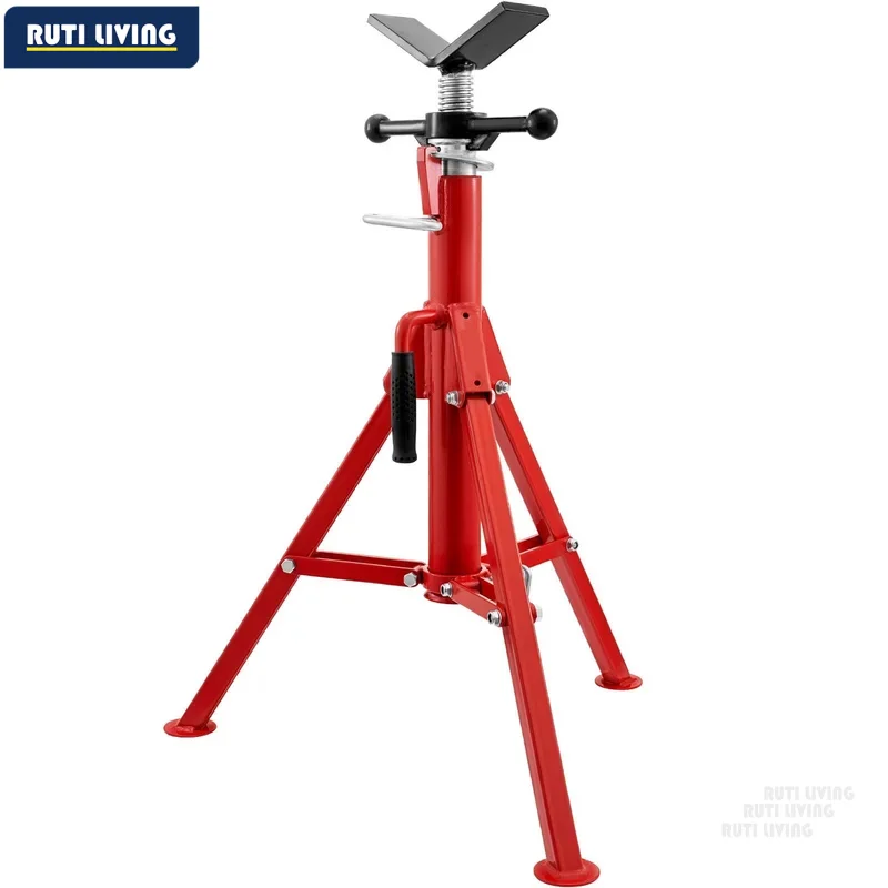 Steel Tripod Pipe Chain Vise 1/8-5in Capacity Foldable Legs Tri-Stand Bench Vice for Fixing Supporting Bending Metal Pipes