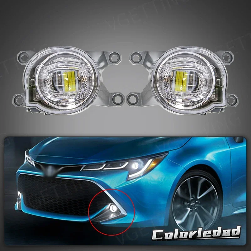 

For Toyota Levin Corolla Hatchback Yaris Fortuner Hilux Revo SW4 2019 2020 2021 2022 LED Fog Lamp Front Bumper Car Accessories