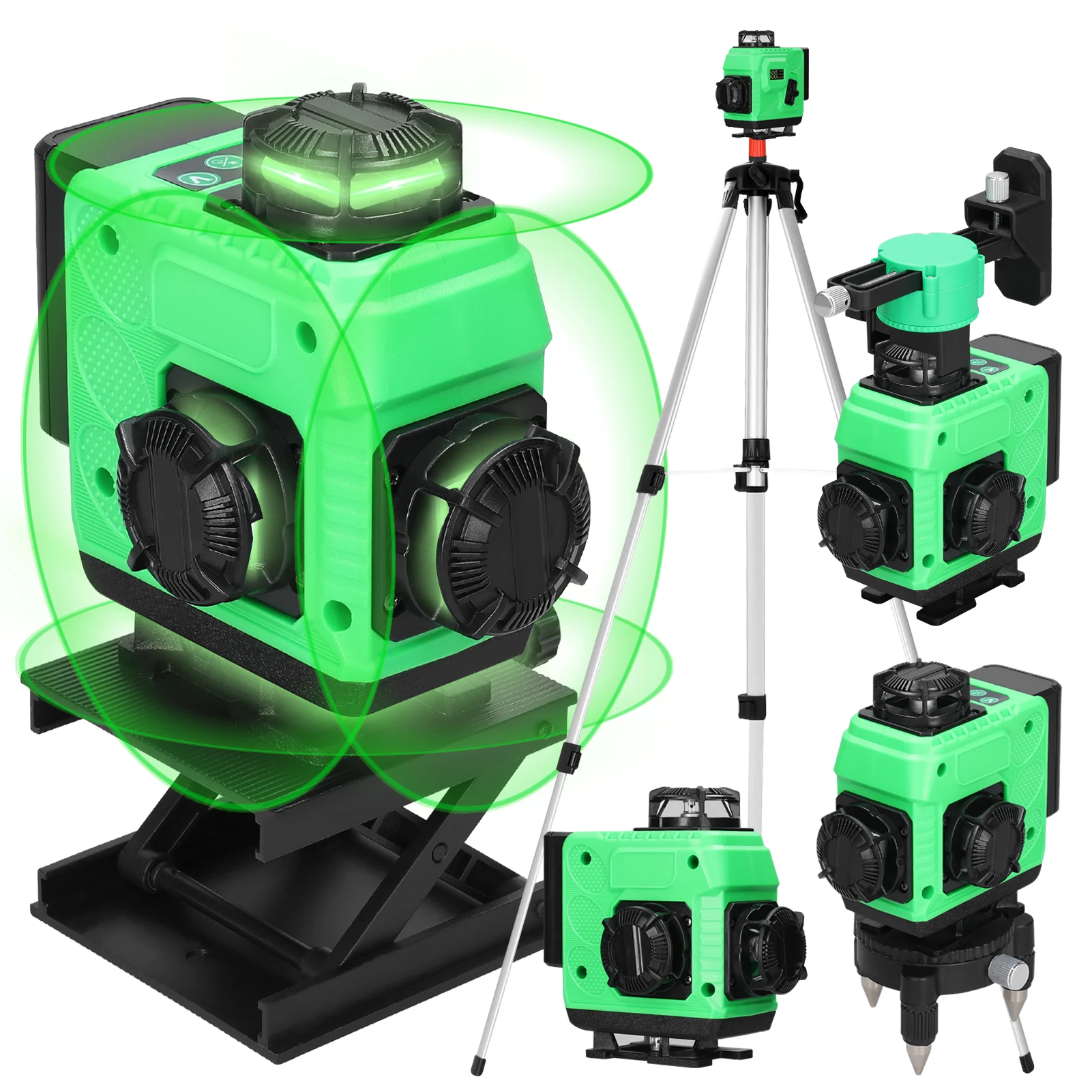 16 خطوط مستوى الليزر 3 ° آلة التسوية الذاتية القابلة لإعادة الشحن أداة تسوية بطارية ليثيوم متعددة الاتجاهات ملصق حائط أرضي #2