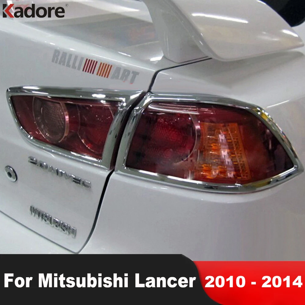 Rear Tail Light Lamp Cover Trim For Mitsubishi Lancer 2010 2011 2012 2013 2014 Chrome Car Taillight Bezel Trims Accessories