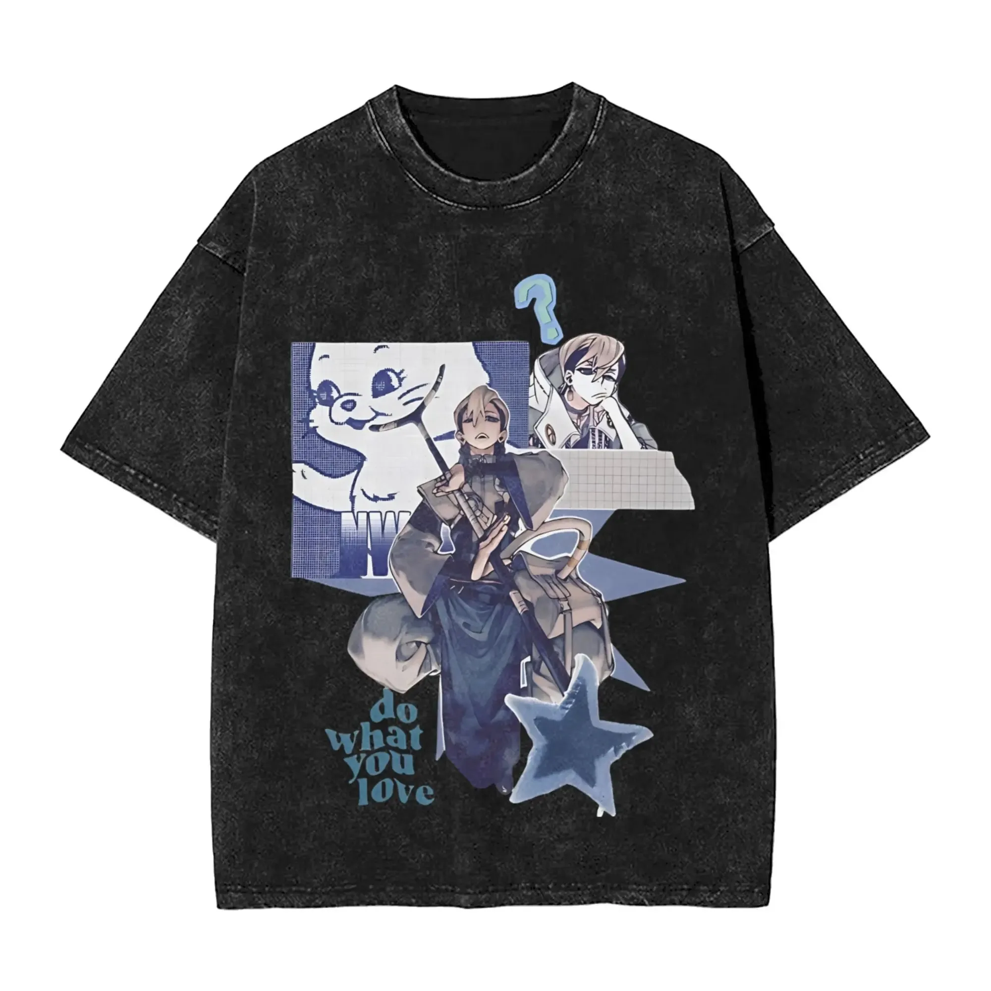 

Aicd Washed Gachiakuta футболка женская оверсайз Y2K с коротким рукавом повседневная хлопковая футболка пляжная с круглым вырезом свободная мужская женская одежда