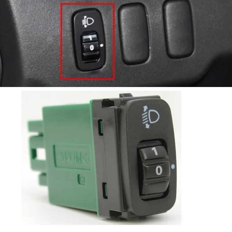 Car Switch Headlamp Beam Horizontal Adjustment Switch Leveling Button Fit For Mitsubishi Lancer Evo X Outlander ASX 2010-2018