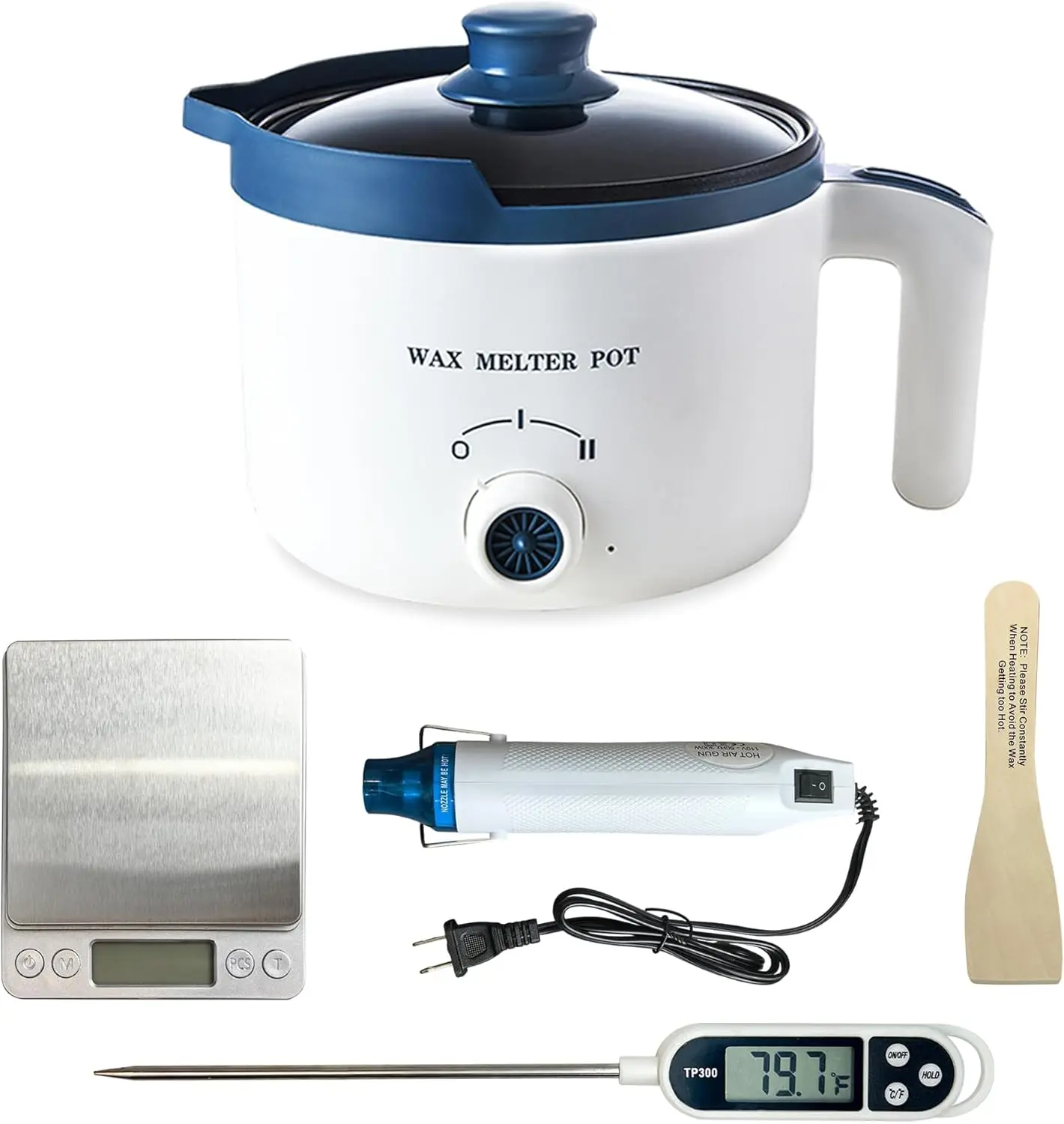 

Electric Wax Melter Kit with Digital Scale, Thermometer & Heat Gun for DIY Candle Making