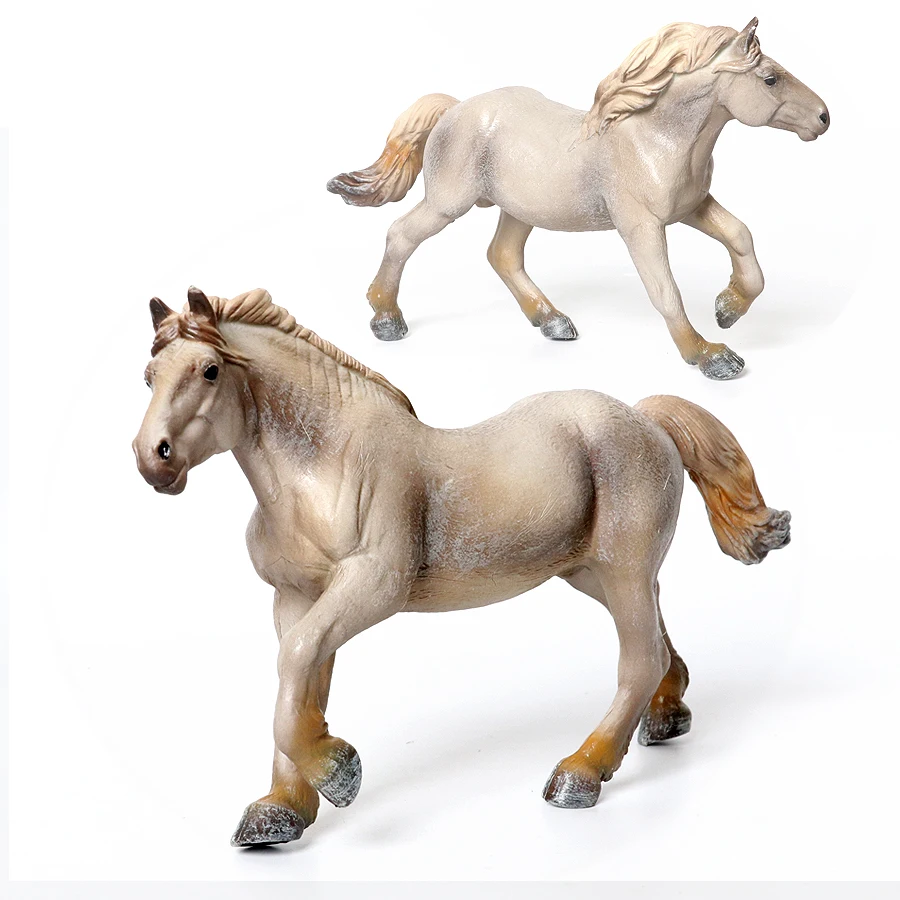 Modelo de caballo realista Clydesdale, Mustang, estallón Exmoor, caballos manchados, juguete de animales de granja, figuras coleccionables, juguetes para niños