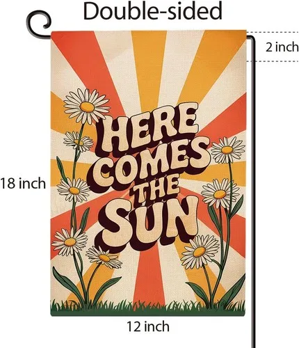 Spring Summer Floral Garden Flag Double Sided Daisy Sunburst, 12 X 18 Inches XXQ