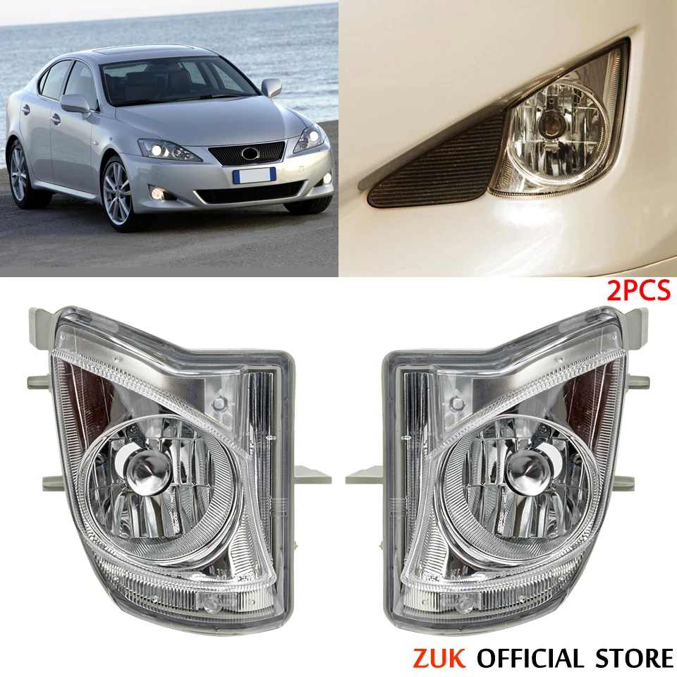 

ZUK 2PCS For Lexus IS250 IS300 2006 2007 2008 2009 2010 Fog Lamp Reflector Light Front Foglight Foglamp 81221-53280 81211-53280