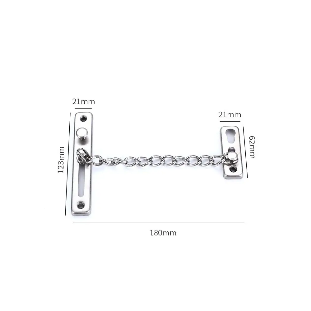 Porta de aço inoxidável portátil fechadura Chain, segurança anti-roubo, fivela interna trava, casa porta parafusos, acessórios de hardware