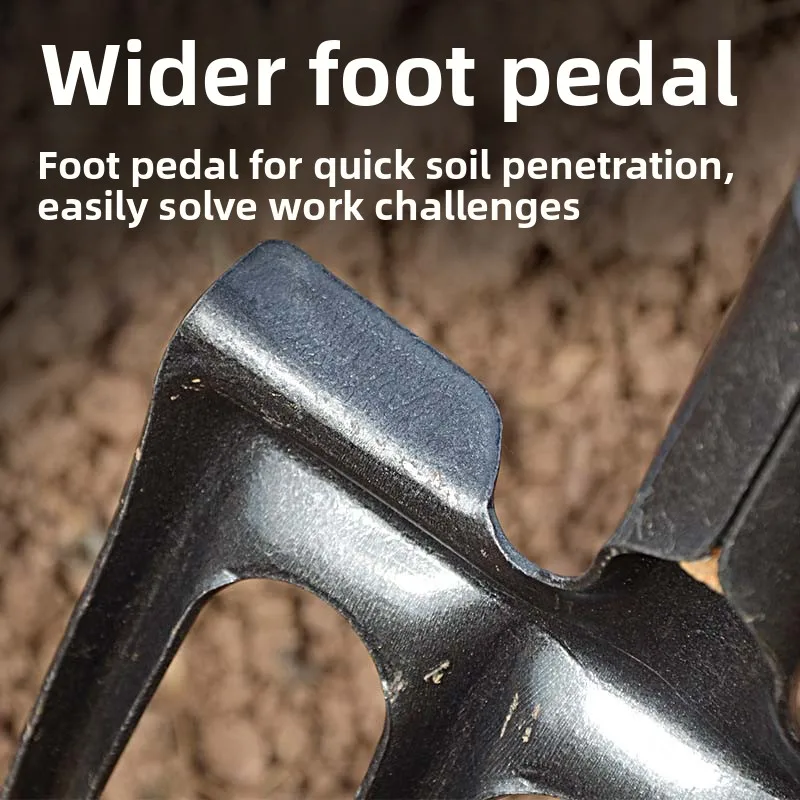 أداة حراثة بأربعة أسنان فولاذية مع مقبض خشبي، أداة فولاذية بالكامل لتفكيك التربة في حدائق الخضروات، أداة رمزية ثقافية للتشيجونغ #4