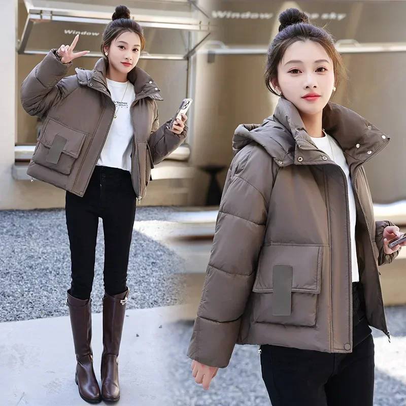 

New winter cotton clothes women's clothes short Korean version loose thickened student bread clothes small versatile jacket