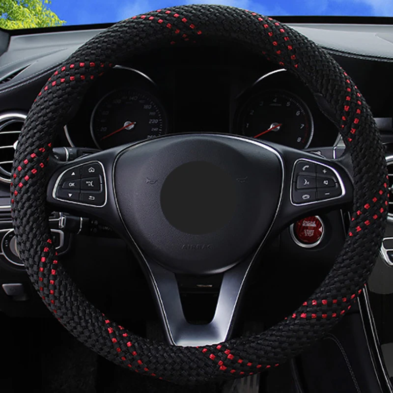 Auto Car Steering Wheel Cover Big Truck Bus Van Lorry Large Trailer SUV Volant For 36 38 40 42 45 47 50 CM Ice silk Breathable