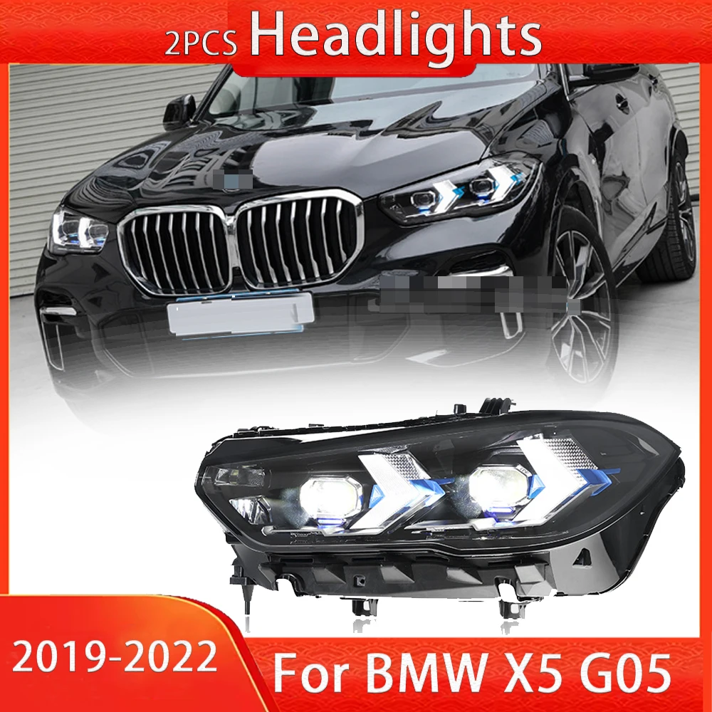 Car Headlight Assembly For BMW X5 G05 2019-2022 Modified New Arrow Style LED Daytime Running Light Turn Signal Front Lamp