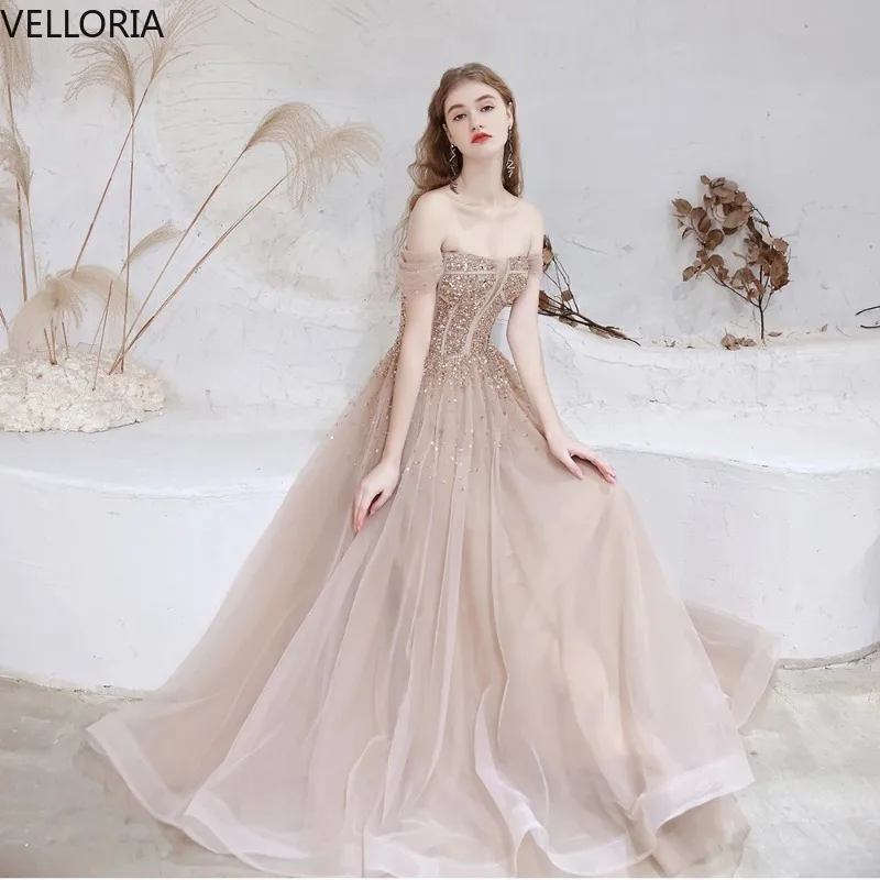 Sexy off-shoulder kralen avondjurk naakt roze bordeaux galajurk mouwloze feestjurk vestidos de fiesta op maat