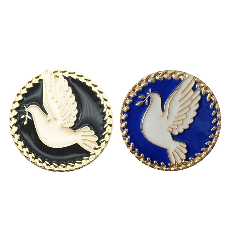 Ve áo Pins Peace Doves Thiết kế Trâm Huy hiệu cho Cặp đôi Quần áo lô Trang trí