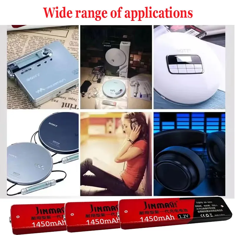1.2V 1450mAh Ni-Mh Rechargeable Battery 67F6 7/5 F6 Chewing Gum Cell for Walkman MD CD Cassette Player Compatible with Sony Pana