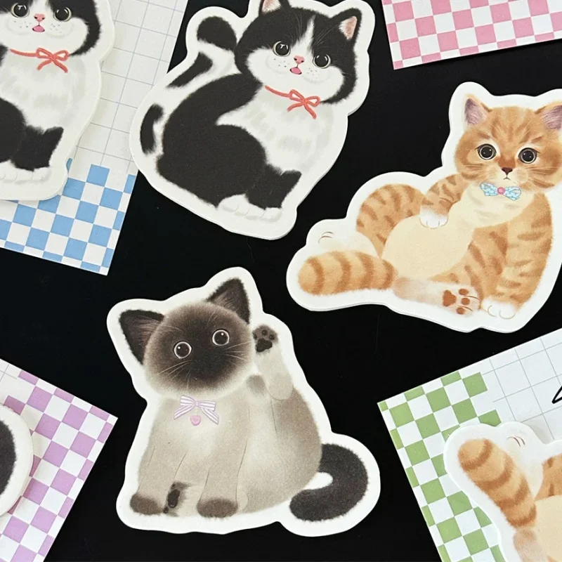 Imagem -03 - Folhas Bonito dos Desenhos Animados Gatinho Bloco de Notas Adorável Anime Gato Scrapbooking Bloco de Notas Portátil Papelaria Bloco de Notas Kawaii Nota Pegajosa 30