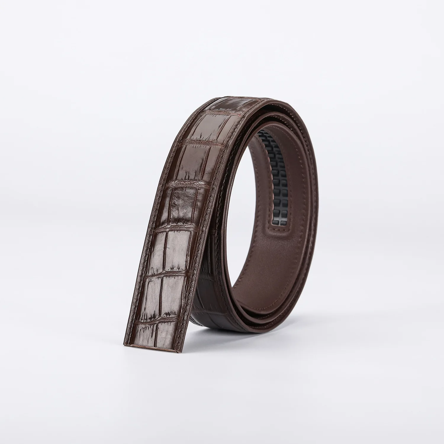 2025 New Crocodile Leather Men's Automatic Buckle Belt Fashion Genuine Leather Belt Men's Slide Pants Waist Belt 45