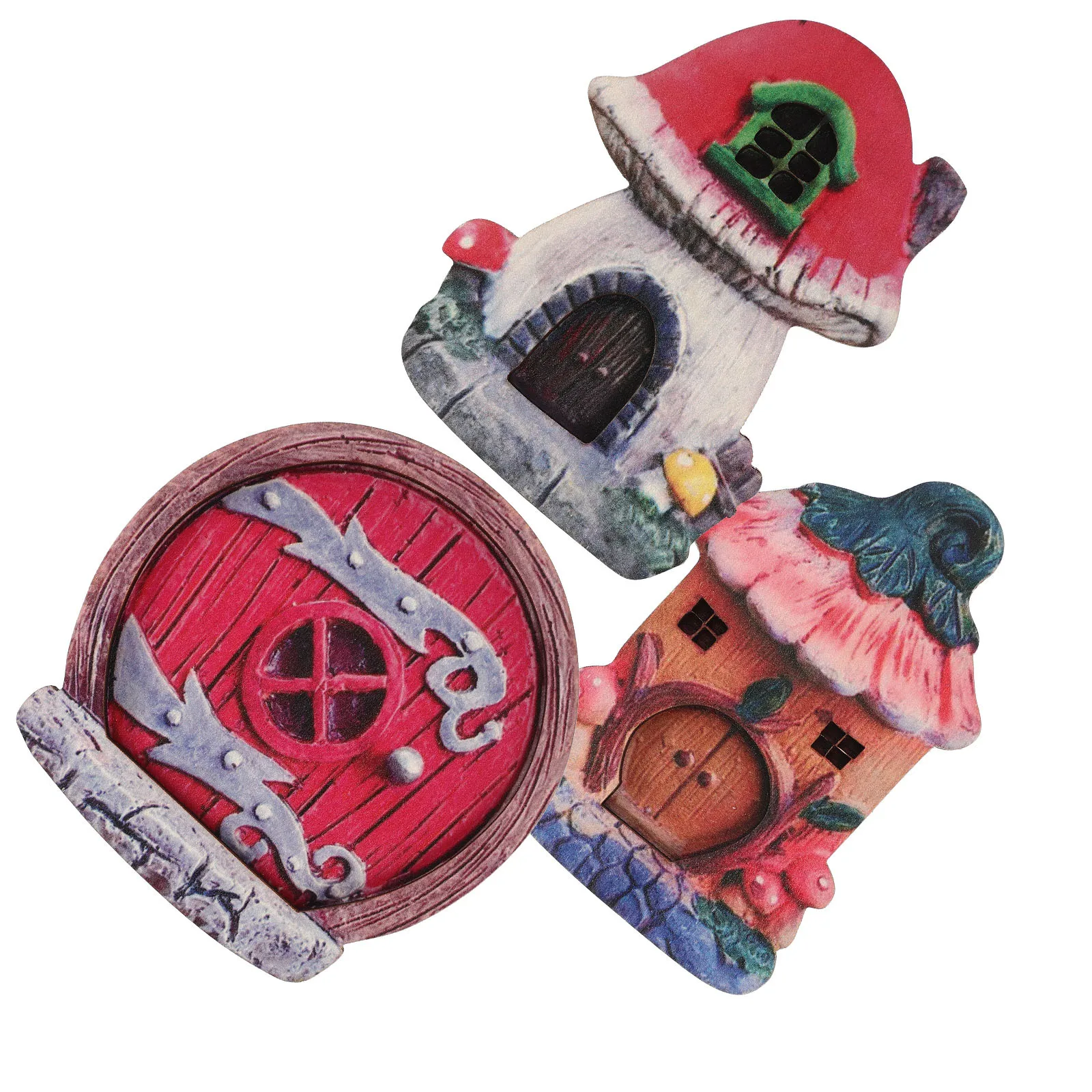 

3Pcs Small Fairy Door Decorations Wooden Tree Adornment for Garden Outdoor Lively Design Fairy Door Decor Garden Tree Decor