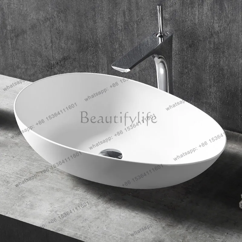 Artificial stone table basin integrated seamless household PMMA simple bathroom washbasin