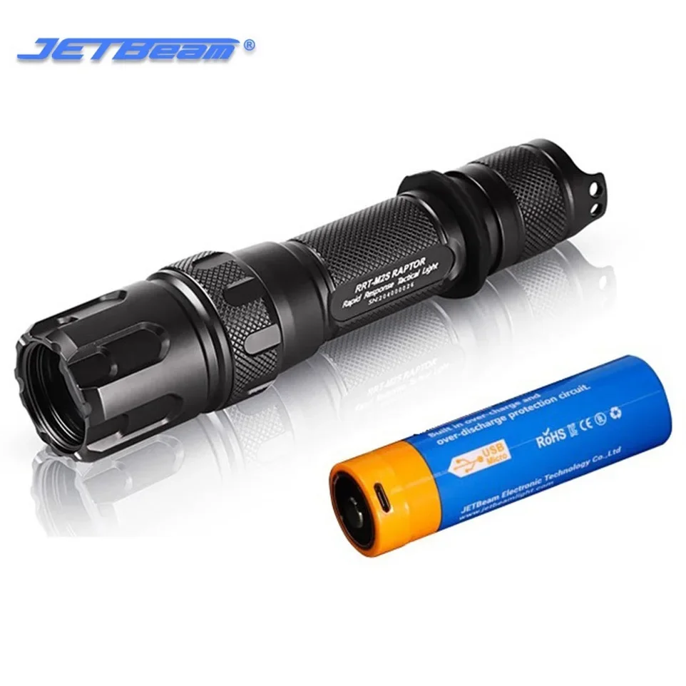 JetBeam RRT-M2S LEP Flashlight 480LM WP-T2 Laser Torch with 21700 Battery for Camping,Tactical Comba,Hunting