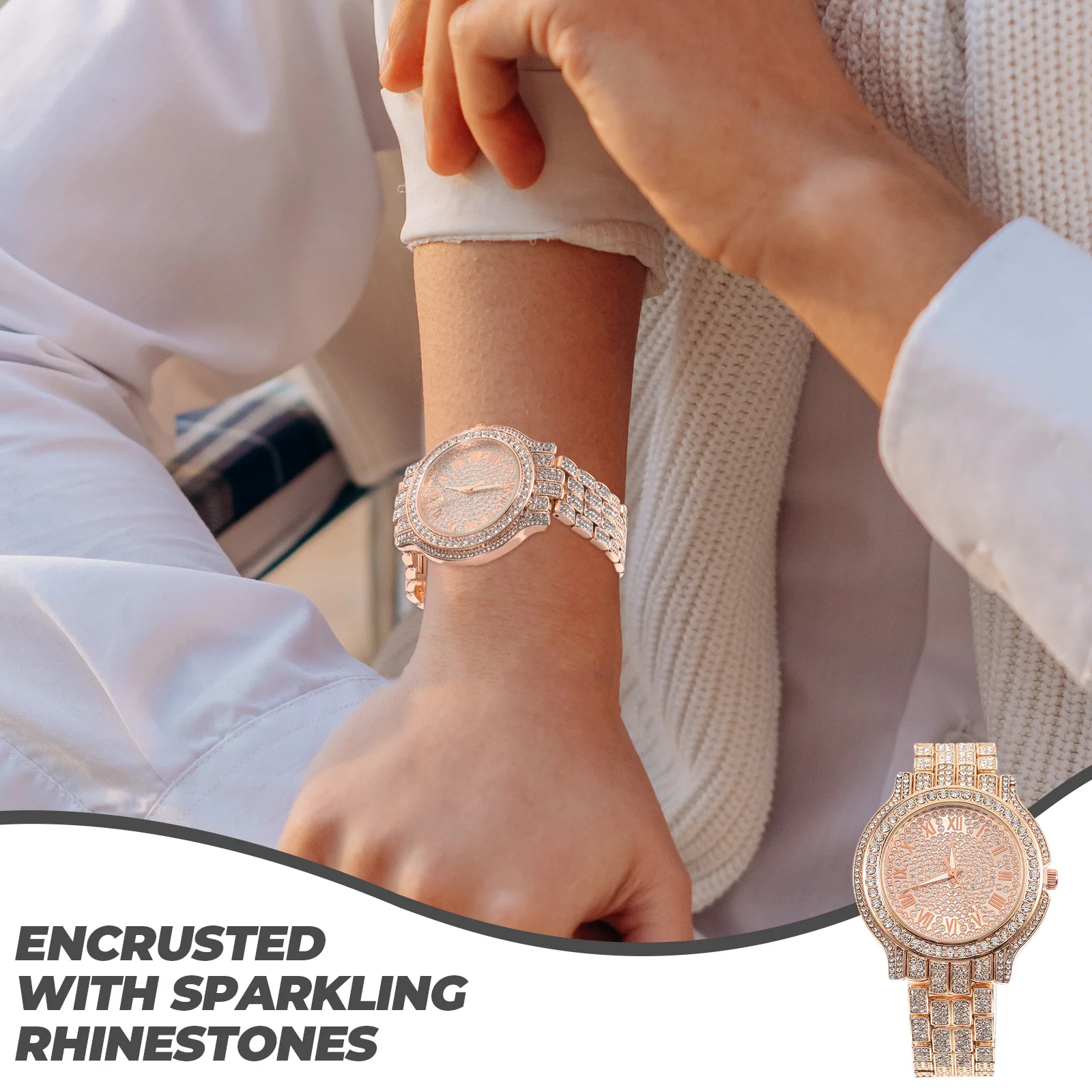 

Women's Diamond-set Watch Ladies Quartz Watches for Adjustable Woman Glass Female Wrist Small