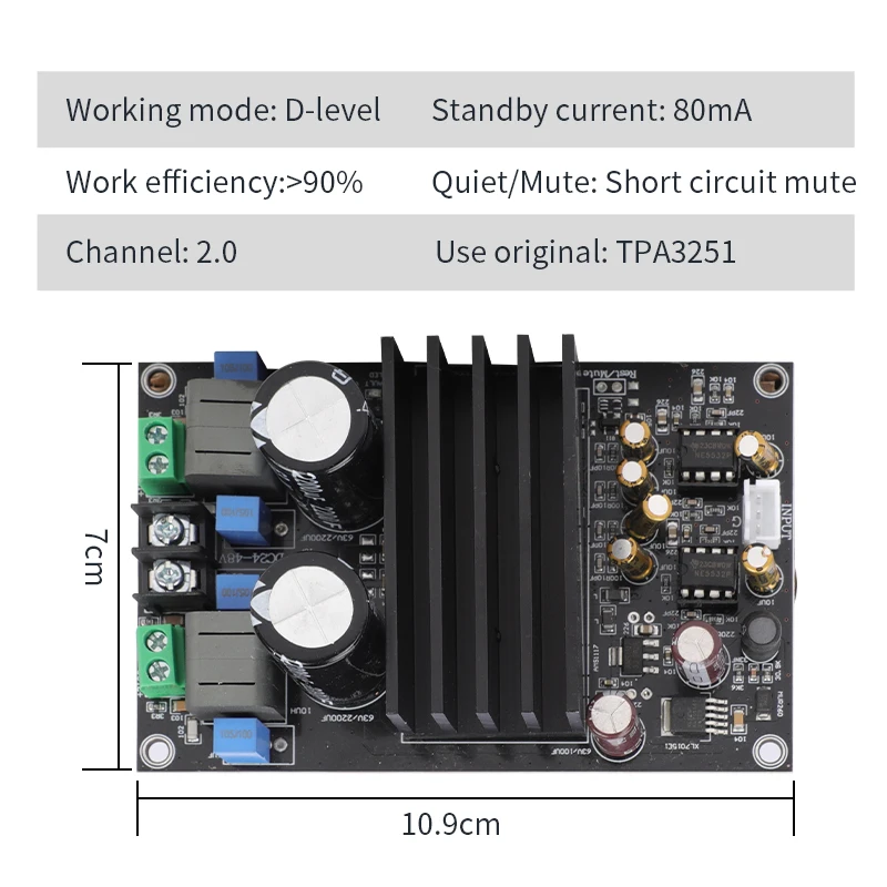 SOTAMIA TPA3251 HIFI Stereo Audio Amplifier 2.0 Channel Sound Amplifier Power Amplifier Board Home Audio Amplifier 300Wx2