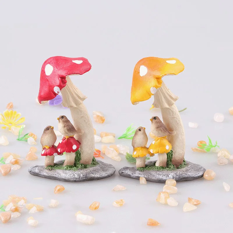 Mushroom Micro Landscape Decoration Fish Tank Garden Flower Pot Decoration Mini Cute Garden Decor DIY Accessories