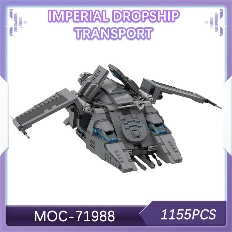 

MOC-71988 Star Battle Imperial Dropship Transport Суперкосмический линкор Игрушка-сюрприз Подарочная модель с строительными блоками 1155 шт.