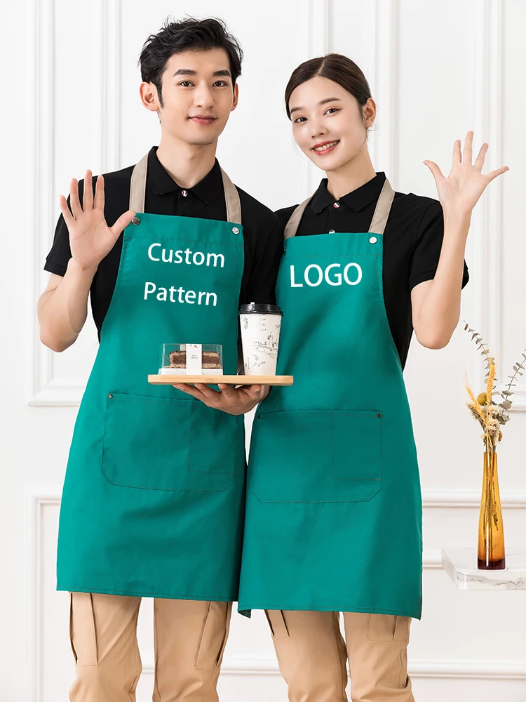 

Custom Logo Personalized Apron Canvas Cleaning Clothes Bartender Barman Coffee Restaurant Waiter Barber Chef Nail Salon Aprons