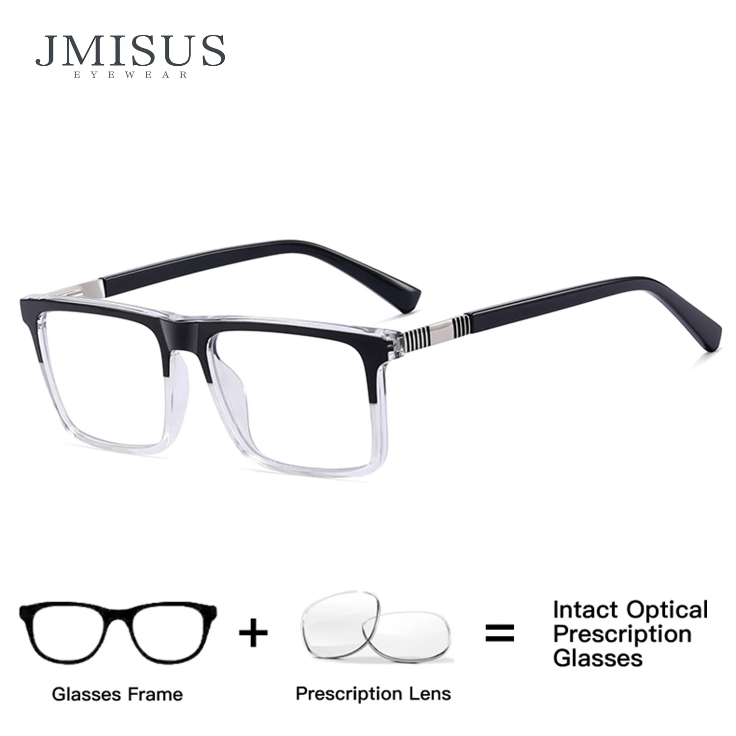 JMISUS Square Progressive Prescription Eyeglasses Man Acetate Anti Blue Light Photochromic Presbyopic Optical Glasses