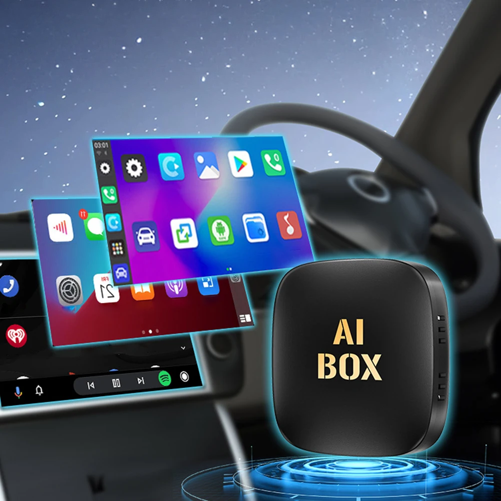 กล่อง AI อัจฉริยะ Android 13 Wireless CarPlay Auto Mini CarAI Box Plug and Play แปลงแบบมีสายเป็นไร้สายสําหรับโรงงาน Wired CarPlay