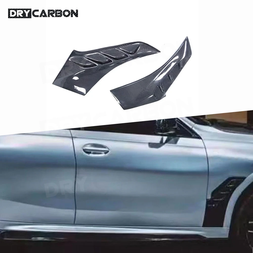 

Dry Carbon Fiber Front Fender Vent Fin Gill Trim Covers Car Body Kits Accessories for BMW F96 G06 X6 2019 2020 2021 2022