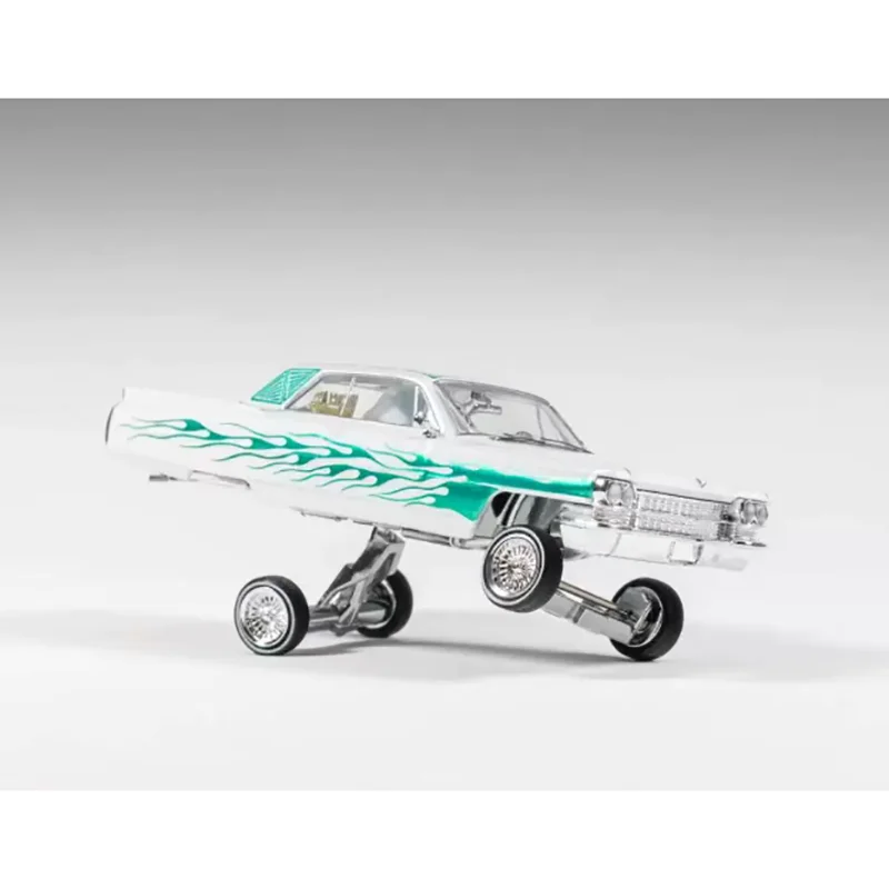 97M 1/64 Scale 1964 Coupe DeVille LowRider Jumping Car Alloy Collectible Model