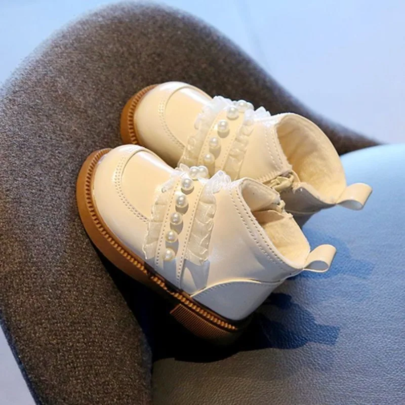 أحذية مشي شتوية مميزة للفتيات الصغيرات مبطنة بالصوف ونعل ناعم أحذية قصيرة على طراز الأميرة للرضع #6