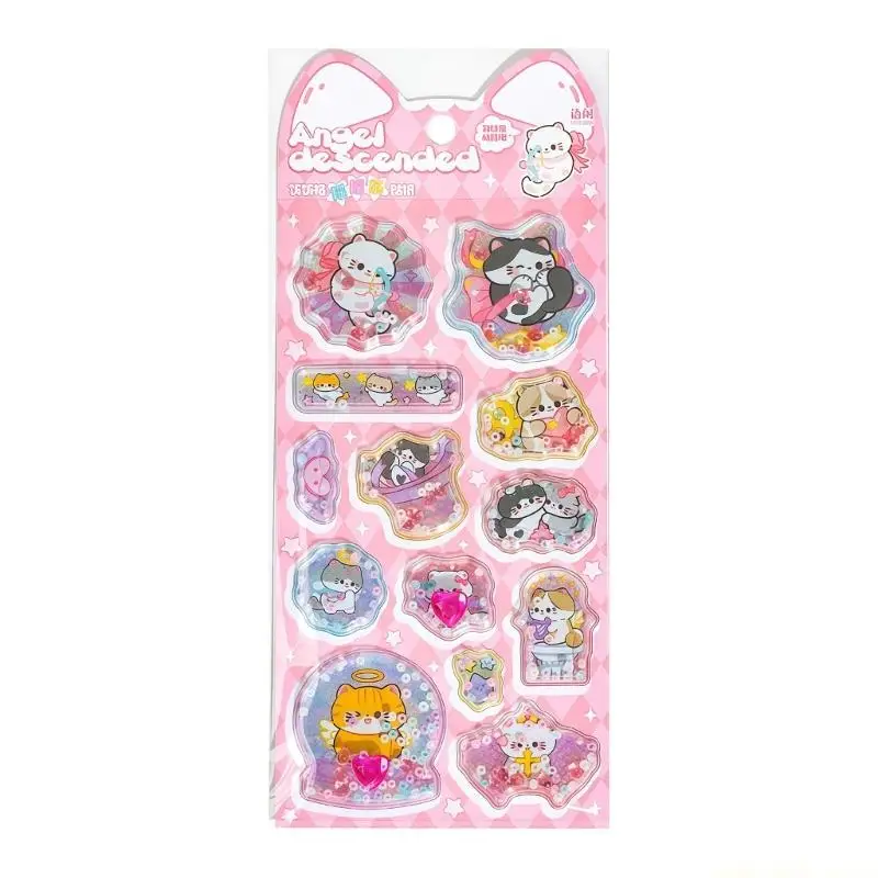 QX2E Animal Shaker Sticker Glitters Decoration Stress Relief Multiple Use Craft